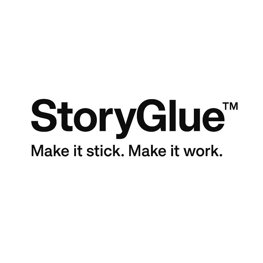 StoryGlue logo med undertekst ren